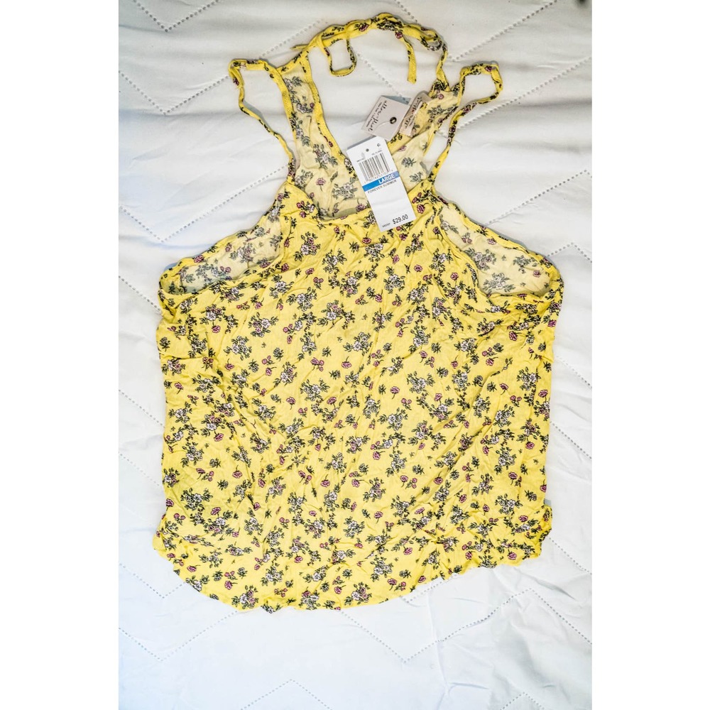 Ultra Flirt, Yellow Sleeveless Blouse, Sz Lg